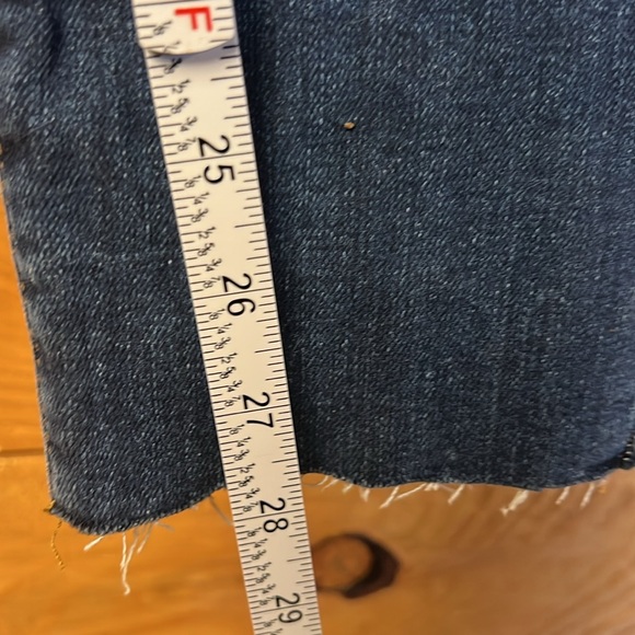 Frame Denim Le Garcon Women’s 29 Blue Ankle Cropped Jeans Straight raw‎ hem Y2K - Picture 3 of 11